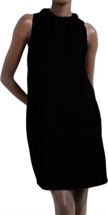Naked Zebra Neckline Accent Mini Shift Dress In Black