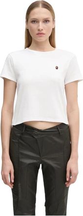 A Bathing Ape A Bathing Ape, Tops, Dames, Wit, L, Katoen, One Point Mini Tee
