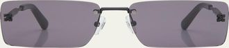 Off-white Mens Riccione Metal Rectangle Sunglasses
