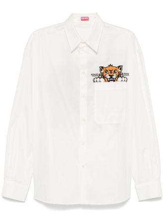 Kenzo Happy Tiger shirt - men - Cotton - 41 - White