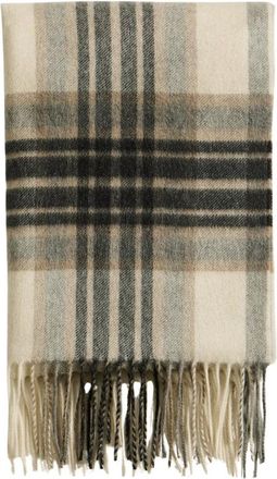 Kiton Accessoires, Heren, Beige, ONE Size, Kasjmier, Gestreepte Kasjmier Sjaal