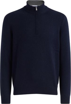 Gran Sasso Lupetto Zip Sweater - Heren - Coltruien - Blauw - 2XL - Wol - Truien & Vesten