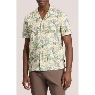 Ted Baker Floral Short Sleeve Button-Up Shirt in Pumice Stone at Nordstrom Rack, Size 6(Xxl)