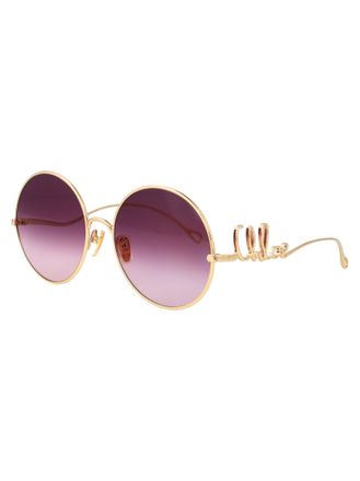 Chlo&eacute; CH0329S Round Metal Frame Sunglasses - Gold