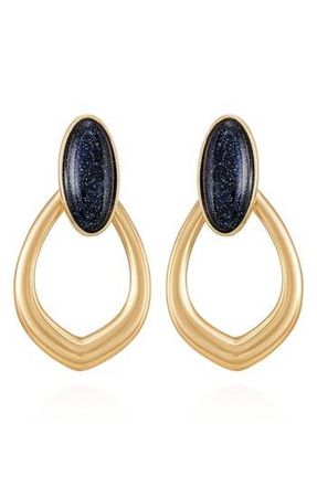 Vince Camuto Faux Stone Doorknocker Earrings in Goldtone at Nordstrom Rack