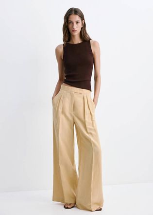 Mango Top maglia sottile collo barca marrone - Donna - XS - MANGO