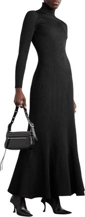 Balenciaga Ribbed Knit Long-Sleeved Maxi Dress, Size X-Small