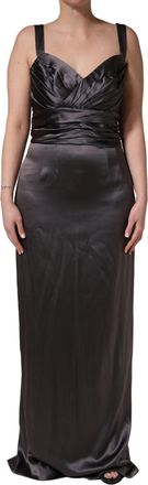 Dolce & Gabbana Black Satin Sleeveless Sweetheart Womens Dress (Pre-Owned)