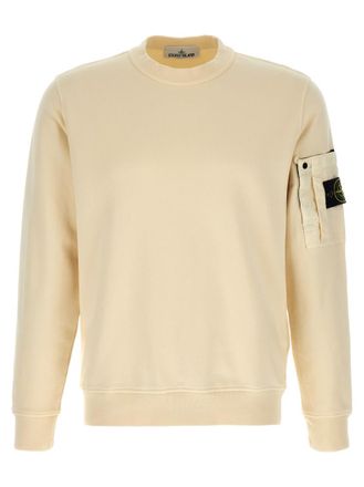 Stone Island Beige Logo Badge Sweatshirt