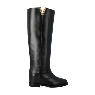 Via Roma 15 Schoenen, Dames, Zwart, 37 1/2 EU, Leer, Stivale 4759
