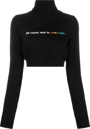 Palm Angels Black Logoed Top