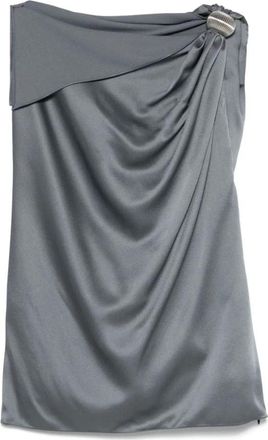 Lanvin Tops, Dames, Grijs, M, Asymmetrische Top met Arp&egrave;ge Ring Detail