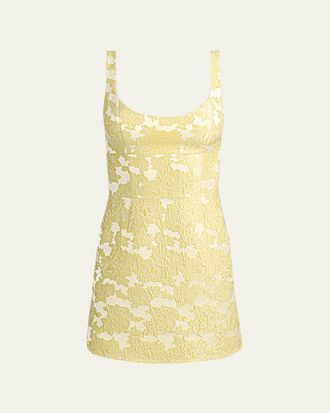 Alice & Olivia Charlotte Floral Jacquard Mini Dress