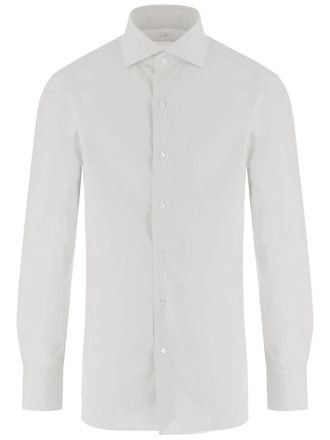 Finamore White Ribbed Cotton Shirt