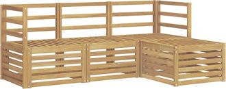 vidaXL Conjunto De Sof&aacute;s De Exterior 4 Uds. Blanco Vidaxl