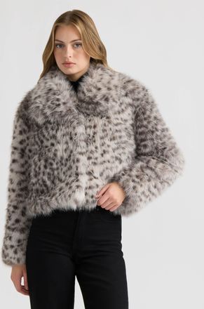 NVLT Womens Long Hair Faux Fur Jacket