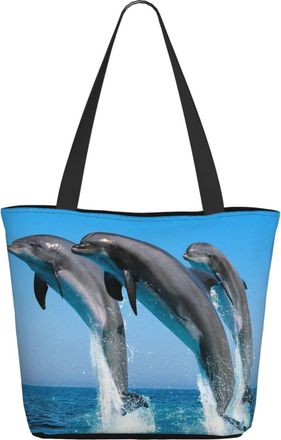 AOOEDM Animal-Dolphins Ladies Shopping Bag 13x11x7in.The Perfect ValentineS Day Gift.It Is The Best ValentineS Day Gift For Mom, Daughter, Wife,Etc