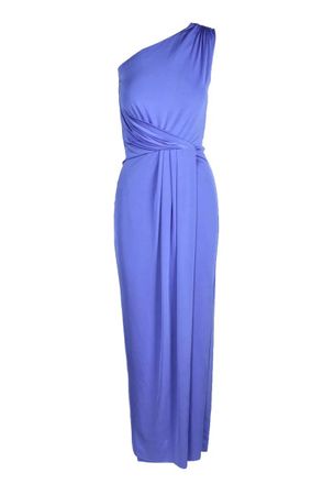 Access Fashion One-Shoulder Midi Dress with Draped Bodice