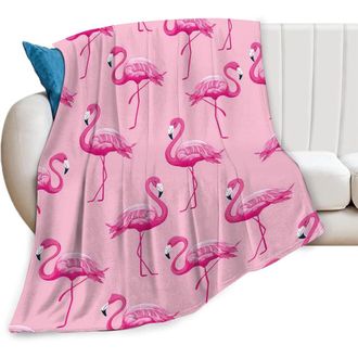 OEM Manta De Forro Polar Rosa Suave Con Estampado De Flamencos, 50 X 40 Pulgadas, C&oacute;moda Y Afelpada, Un Regalo Perfecto Para Mujeres, Ni&ntilde;as Y Ni&ntilde;os Ideal 