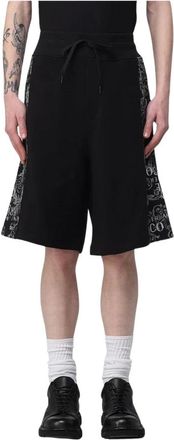 Versace Jeans Couture Korte Broeken, Heren, Zwart, L, Katoen, Stijlvolle zwarte katoenen shorts