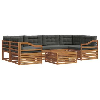 vidaXL Conjunto De Sof&aacute;s De Exterior 7 Uds. Natural Y Antracita Vidaxl