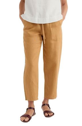 Seasalt Cornwall Sholl Drawstring Tapered Organic Cotton Twill Pants in Dark Sienna at Nordstrom, Size 18 Us