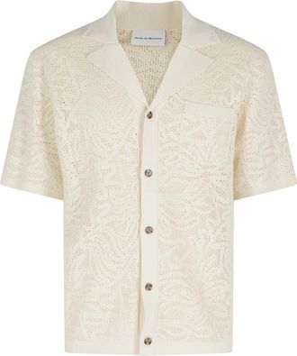 Dr&ocirc;le de Monsieur Chemise - Heren - Korte mouwen Overhemden - Beige - L - Overhemden
