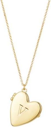 Adornia Initial Heart Locket Pendant Necklace in Gold-V at Nordstrom Rack