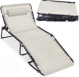 Best Choice Products Extra Wide Patio Chaise Lounge Chair, Portable Folding Recliner w/ 8 Positions