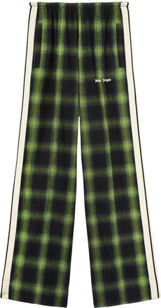 Palm Angels logo-embroidered plaid track pants - women - Polyester/Cotton/Polyester - L - Green