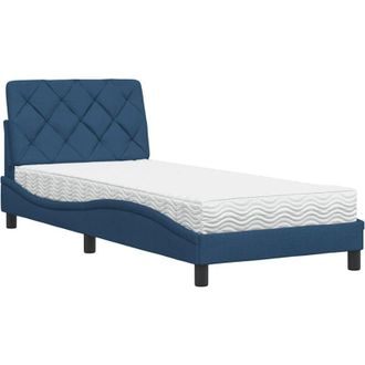 vidaXL Cama Con Colch&oacute;n Tela Azul 80x200 Cm Vidaxl