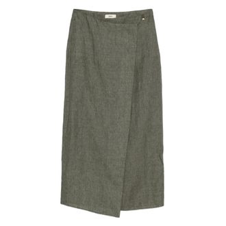 Herno Midi Skirts, female, Green, Size: XS Wrap Midi Skirt