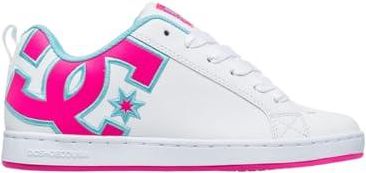 DC Shoes Court Graffik - Basket Femme En Cuir Nubuck - Semelle Caoutchouc - Confortable Et Respirante