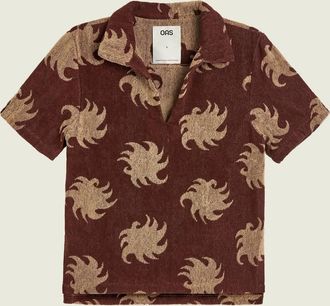 OAS Mens Jaffa Terry Shirt In Mocha Ember