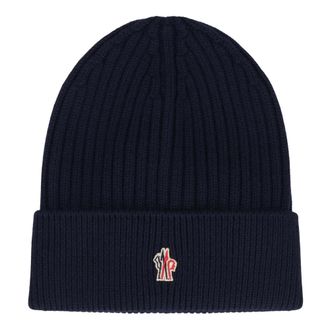 Moncler Beanies, male, Blue, Size: ONE SIZE Wool hat