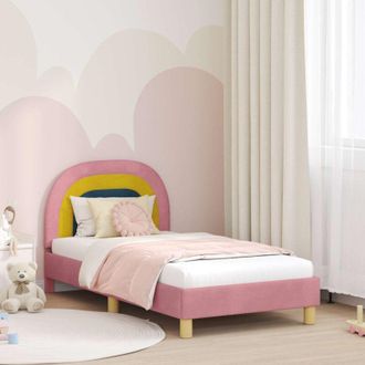 vidaXL vidaXL Struttura letto bambini con testata Rosa 80 x 160 cm Velluto