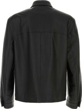 Prada Mens Black Leather Jacket Nero Exterior: Lamb Lining: Cotton Giacche Pelle