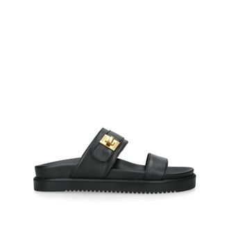 Steve Madden Womens Leather Take Two Black Sandals - Size UK 8