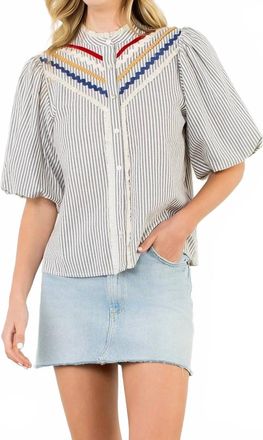THML Clothing Jessie Button Down Top In Grey