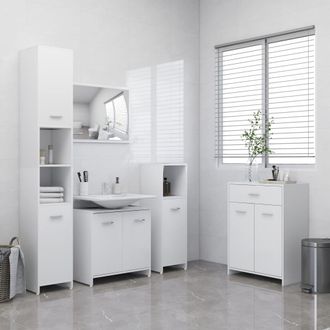vidaXL Set Mobili Da Bagno 4 Pz Bianco - Vidaxl