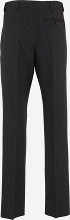 Saint Laurent Mens Tailored Wool Trousers Dark Grey