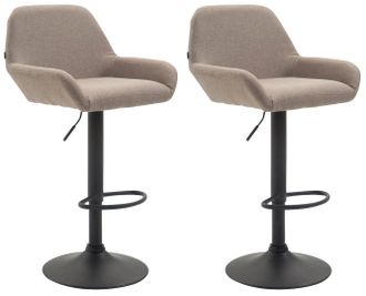 Clp Clp - Set De 2 Taburetes Braga En Tela Gris Topo Negro