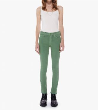 Mother Mid Rise Dazzler Ankle Fray Denim In Juniper