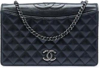 Chanel Pre-owned Ballerine Flap - Dames - Vintage Schoudertas - Zwart - ONE Size - Leer - Vintage