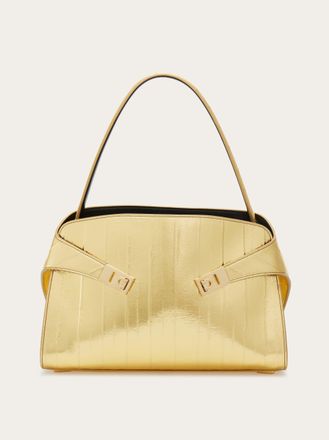Ferragamo Donna Borsa a spalla Hug soft bicolore (M) Oro