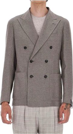 Tagliatore Jassen Duifgrijs - Heren - Blazers - Grijs - L - Wol - Jassen