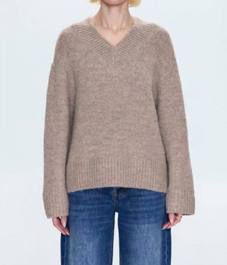 Pistola Denim Talia Long Sleeve Sweater In Taupe