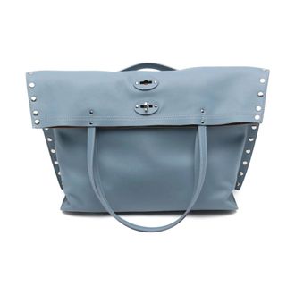 Zanellato Tassen, Dames, Blauw, ONE Size, Leer, ASpasso Saeta medium leren handtas