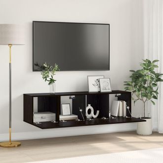 Berkfield Home TV Cabinet Set Black Oak Engineered wood Small TV Cabinet