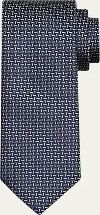 Brioni Mens Micro-Jacquard Silk Tie
